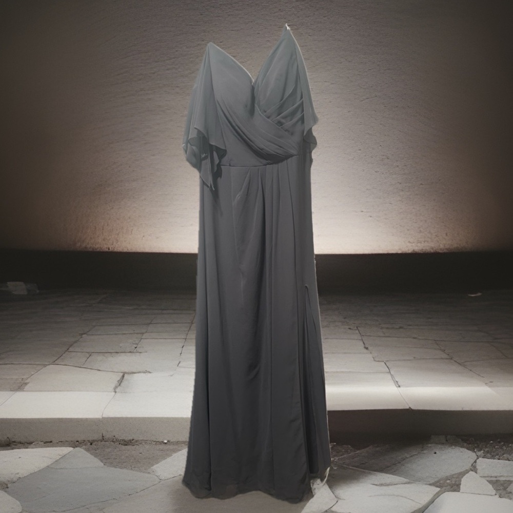 TULLE & CHANTILLY Elegant Gray Evening Gown Woman Long Dress
